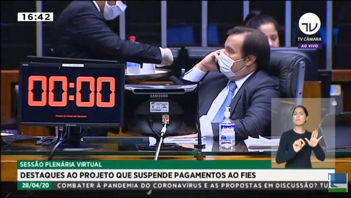 Presidente da Câmara, Rodrigo Maia (DEM-RJ) [fotografo] Reprodução / TV Câmara [/fotografo]