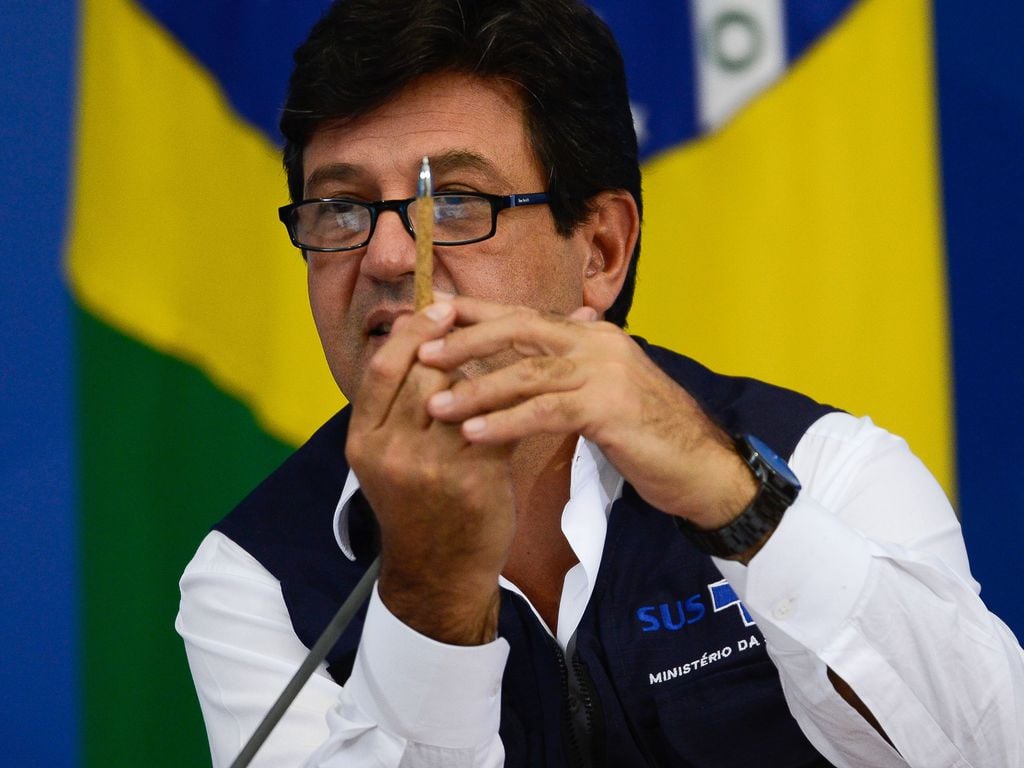 Ministro da Saúde, Luiz Henrique Mandetta, durante coletiva de imprensa para discutir ações do governo contra o coronavírus no país. Foto: Marcello Casal Jr./Agência Brasil