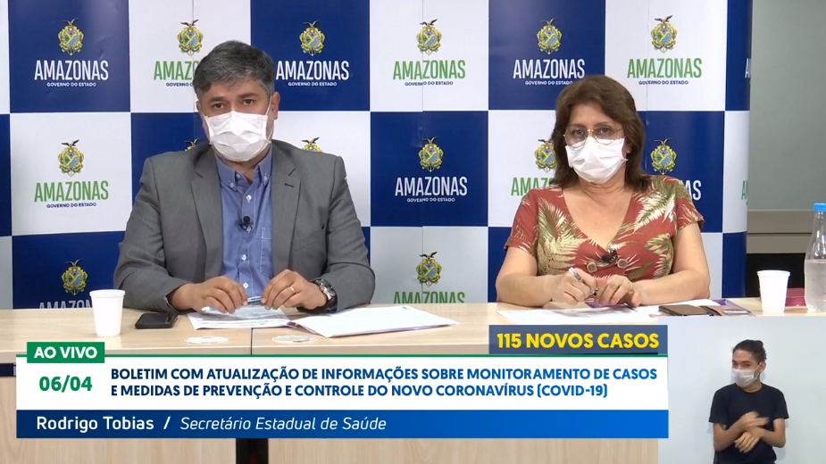 O secretário de Saúde do Amazonas, Rodrigo Tobias, dá informações sobre o alastramento da doença no estado [fotografo] Reprodução / Facebook / Secretaria Estadual de Saúde do Amazonas [/fotografo].