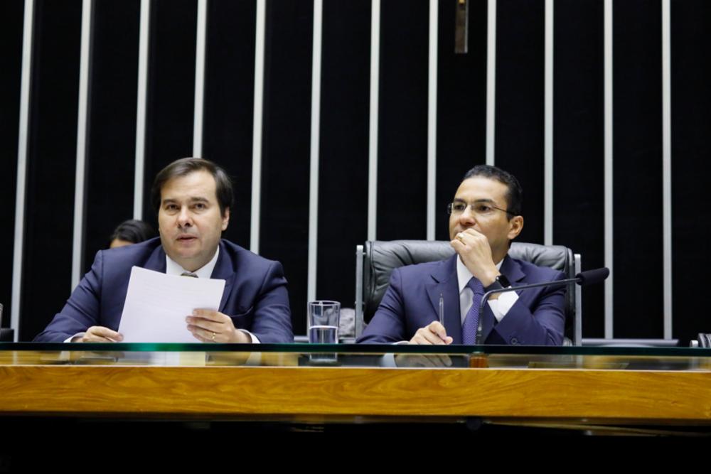 Rodrigo Maia (DEM-RJ), presidente da Câmara, e Marcos Pereira (Republicanos-SP), primeiro vice-presidente [fotografo] Luis Macedo/Câmara dos Deputados [/fotografo]