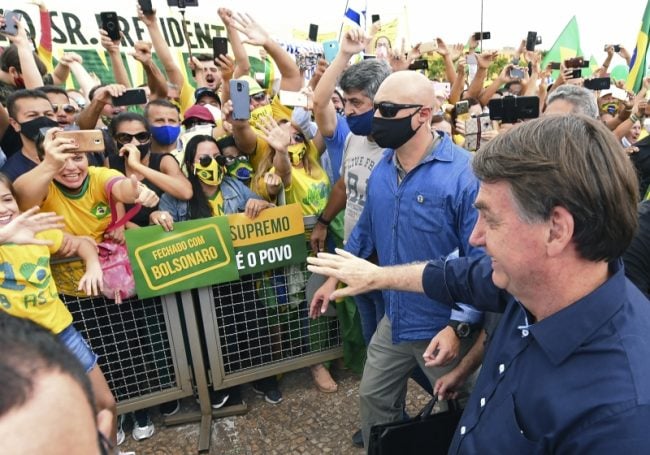 Jair Bolsonaro em manifestação pró-governo no dia 24 de maio. [fotografo]Reprodução[/fotografo]