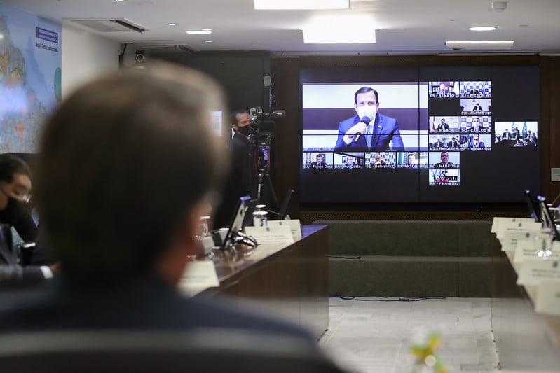 Bolsonaro discutiu veto a projeto em reunião por videoconferência com governadores  [fotografo] Flickr / Palácio do Planalto [/fotografo]