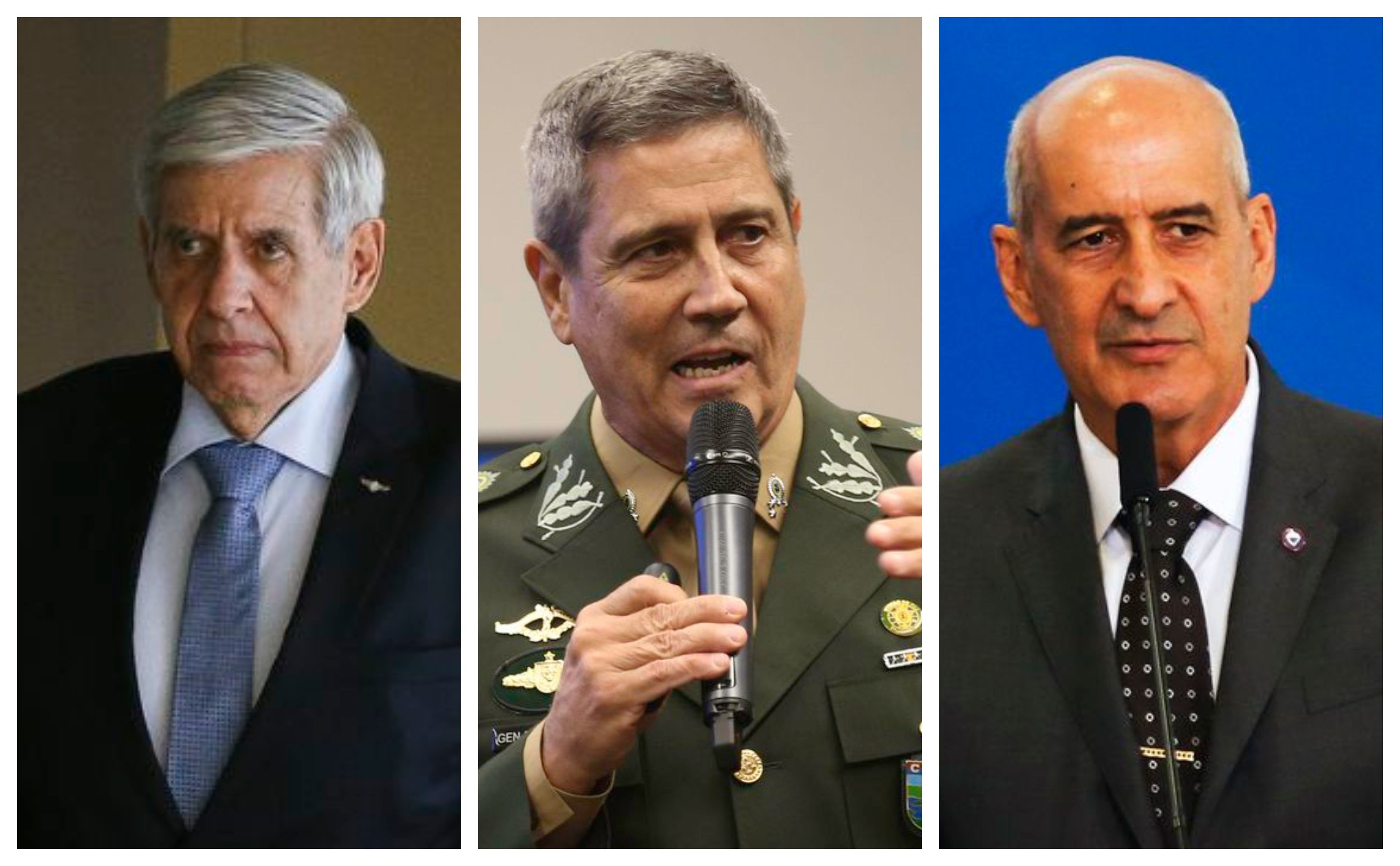 General Augusto Heleno (Gabinete de Segurança Institucional), General Braga Netto (Casa Civil) e  General Luiz Eduardo Ramos (Secretaria de governo).