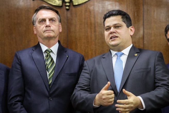 Davi Alcolumbre e Jair Bolsonaro [fotografo]Marcos Correa/PR[/fotografo]