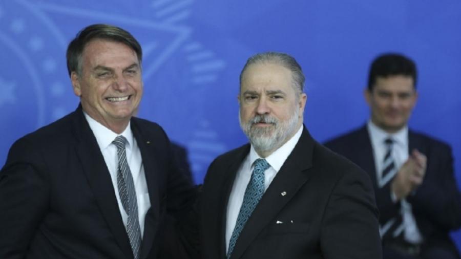 Jair Bolsonaro, Augusto Aras e Sergio Moro. [fotografo] José Cruz/Agência Brasil [/fotografo]