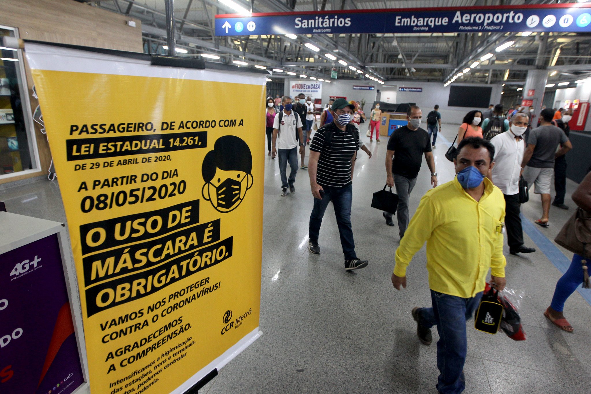 Uso de máscara já é obrigatório em alguns estados, como na Bahia[fotografo]Fernando Vivas/Governo da Bahia[/fotografo]