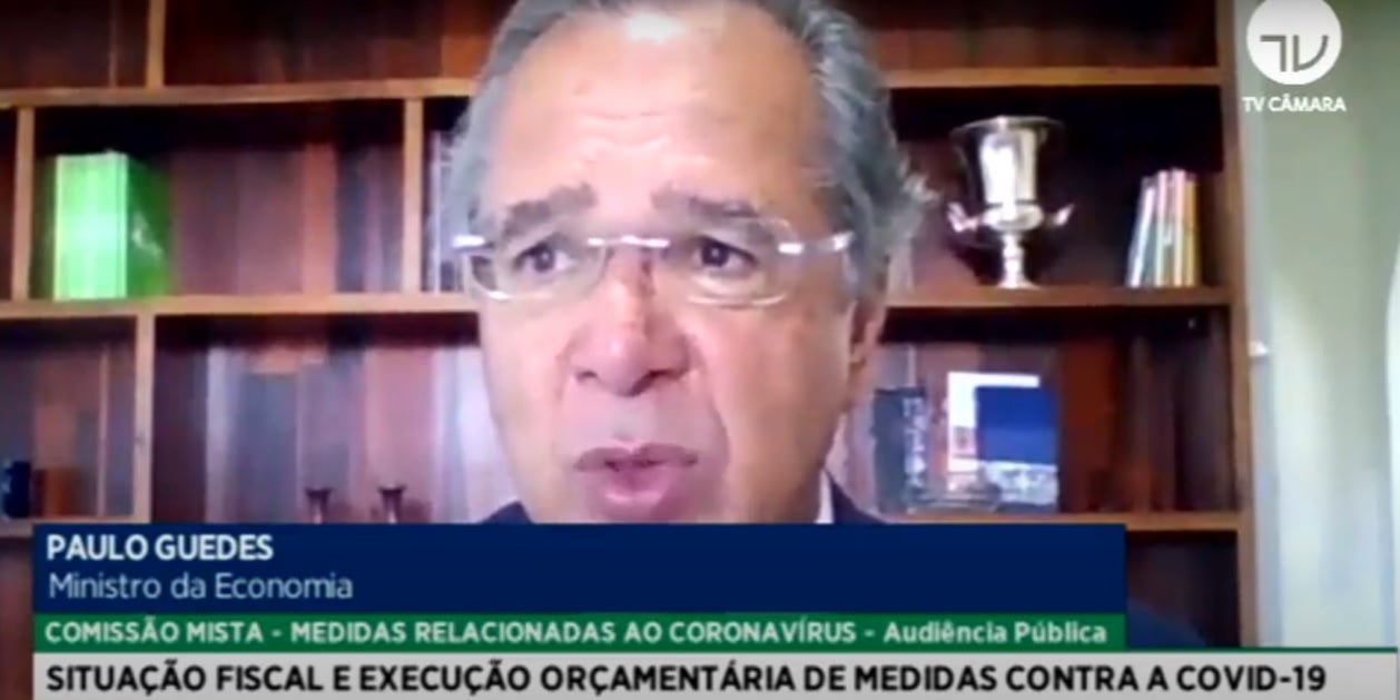 O ministro Paulo Guedes fala à comissão do Congresso [fotografo] Reprodução / TV Câmara [/fotografo].