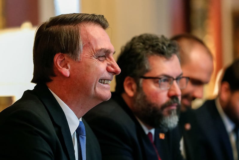 Presidente da República Jair Bolsonaro acompanhado do então Ministro das Relações Exteriores, Embaixador Ernesto Araújo.[fotografo]Alan Santos/PR[/fotografo]