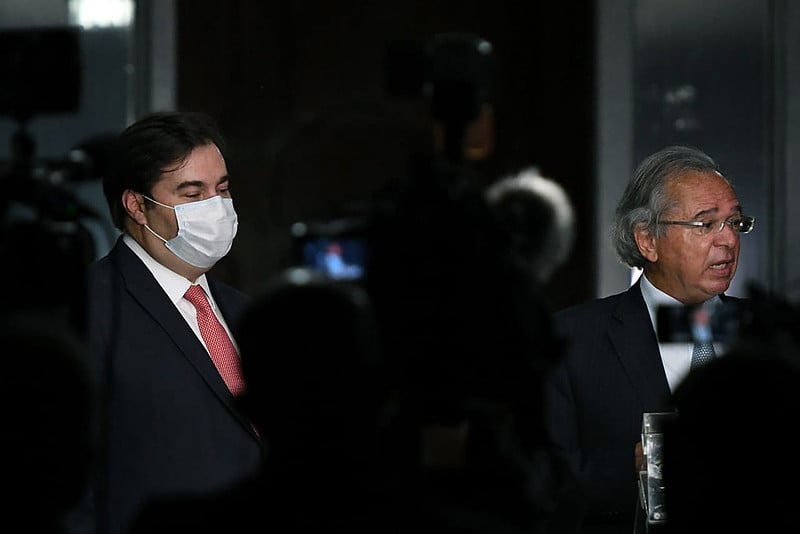 Presidente da Câmara, Rodrigo Maia, e o ministro da Economia, Paulo Guedes [fotografo] Edu Andrade / Ministério da Economia [/fotografo]