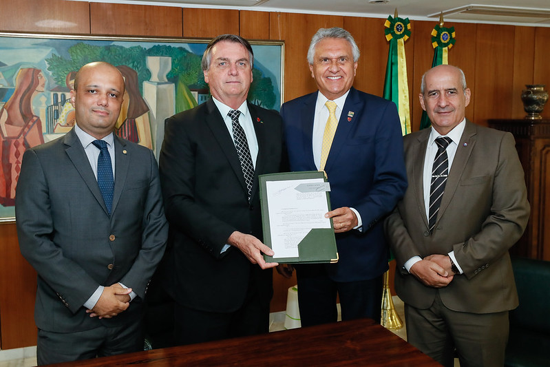 Jair Bolsonaro durante reunião com Ronaldo Caiado, Governador do estado de Goia´s.[fotografo]Isac Nóbrega/PR[/fotografo]