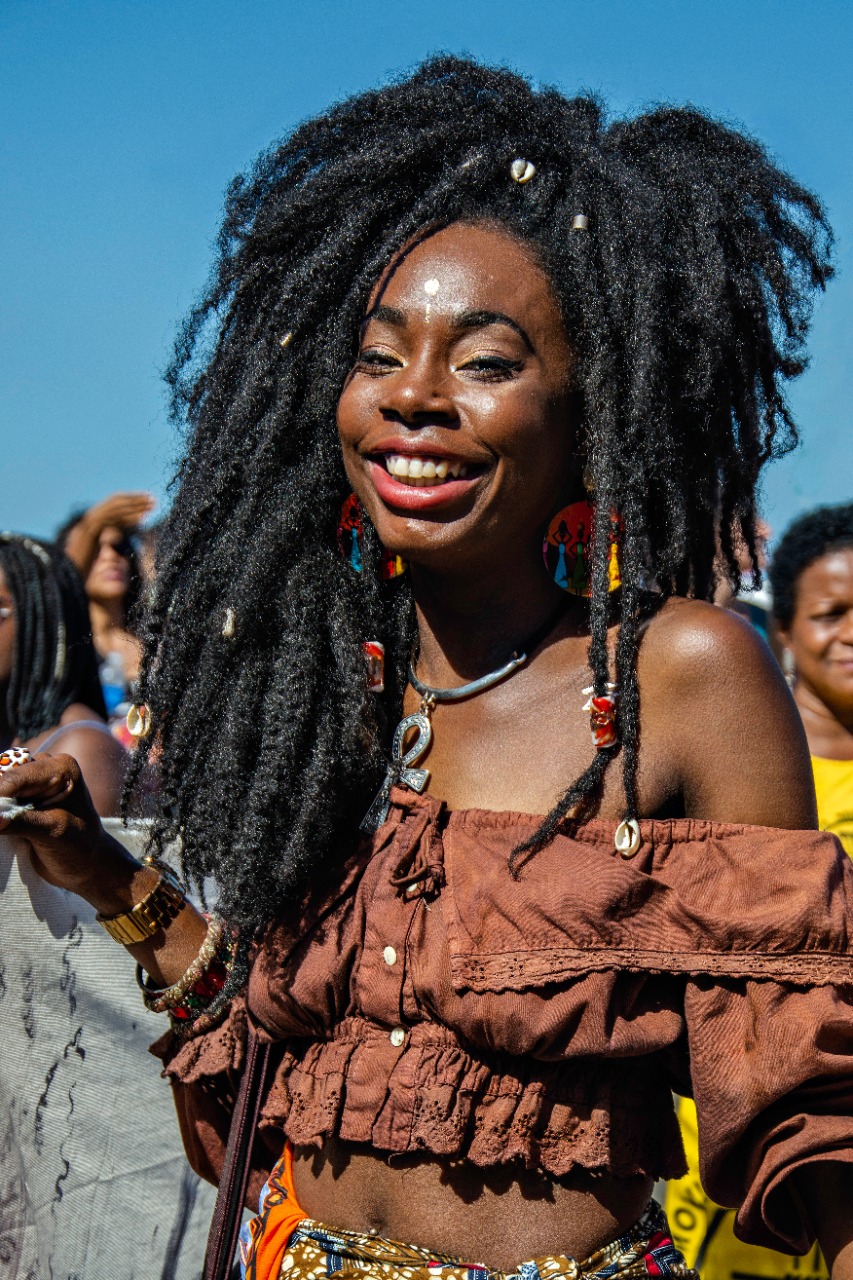 Manifestante da Marcha de Mulheres Negras, realizada em Copacabana em 2017[fotografo]Mariana Maiara[/fotografo]