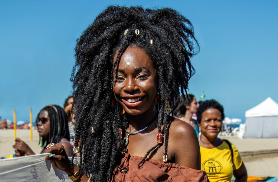 Manifestante da Marcha de Mulheres Negras, realizada em Copacabana em 2017[fotografo]Mariana Maiara[/fotografo]