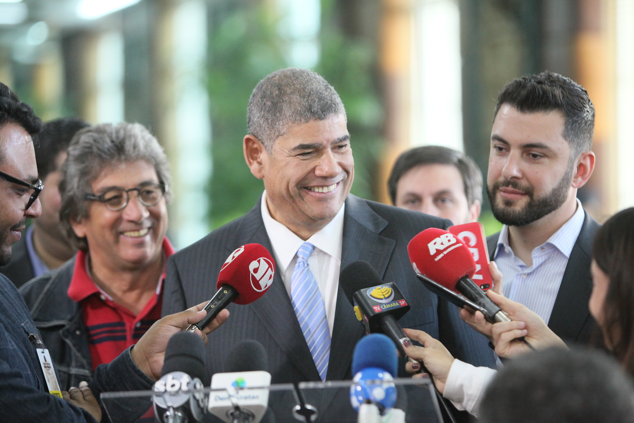 Milton Leite, do Democratas, durante entrevista em 2017. [fotografo]André Bueno /CMSP[/fotografo]