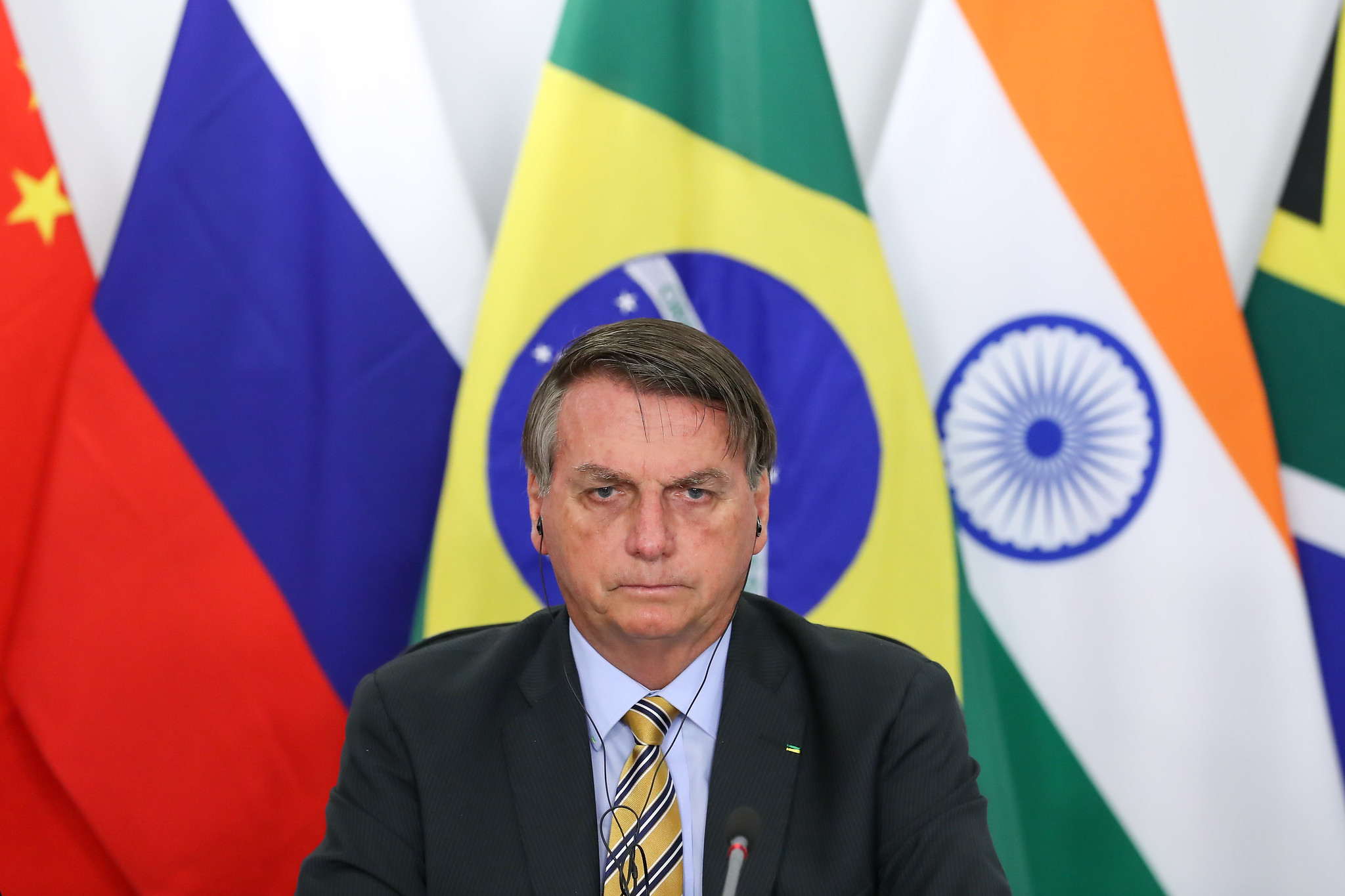 Bolsonaro durante abertura da cúpula dos Brics, realizada em ambiente virtual [fotografo] Marcos Corrêa/PR[/fotografo]