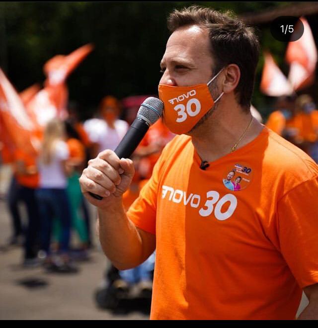 O candidato do partido Novo a prefeitura de Joinville, Adriano Silva. Foto: Reprodução/Instagram 