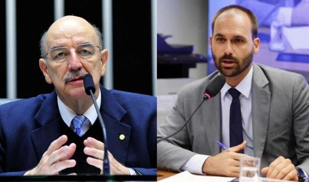 Os deputados Osmar Terra e Eduardo Bolsonaro