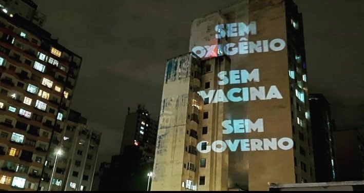 Imagem divulgada pela deputada Sâmia Bomfim (Psol-SP) de protesto em São Paulo [fotografo]Reprodução/Sâmia Bomfim[/fotografo]