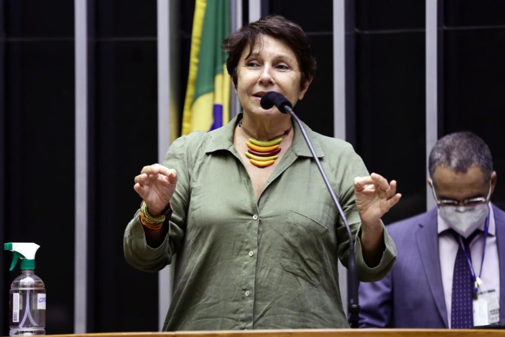 A deputada Erika Kokay, em discurso na Câmara dos Deputados [fotografo]Cleia Viana/Câmara dos Deputados[/fotografo]