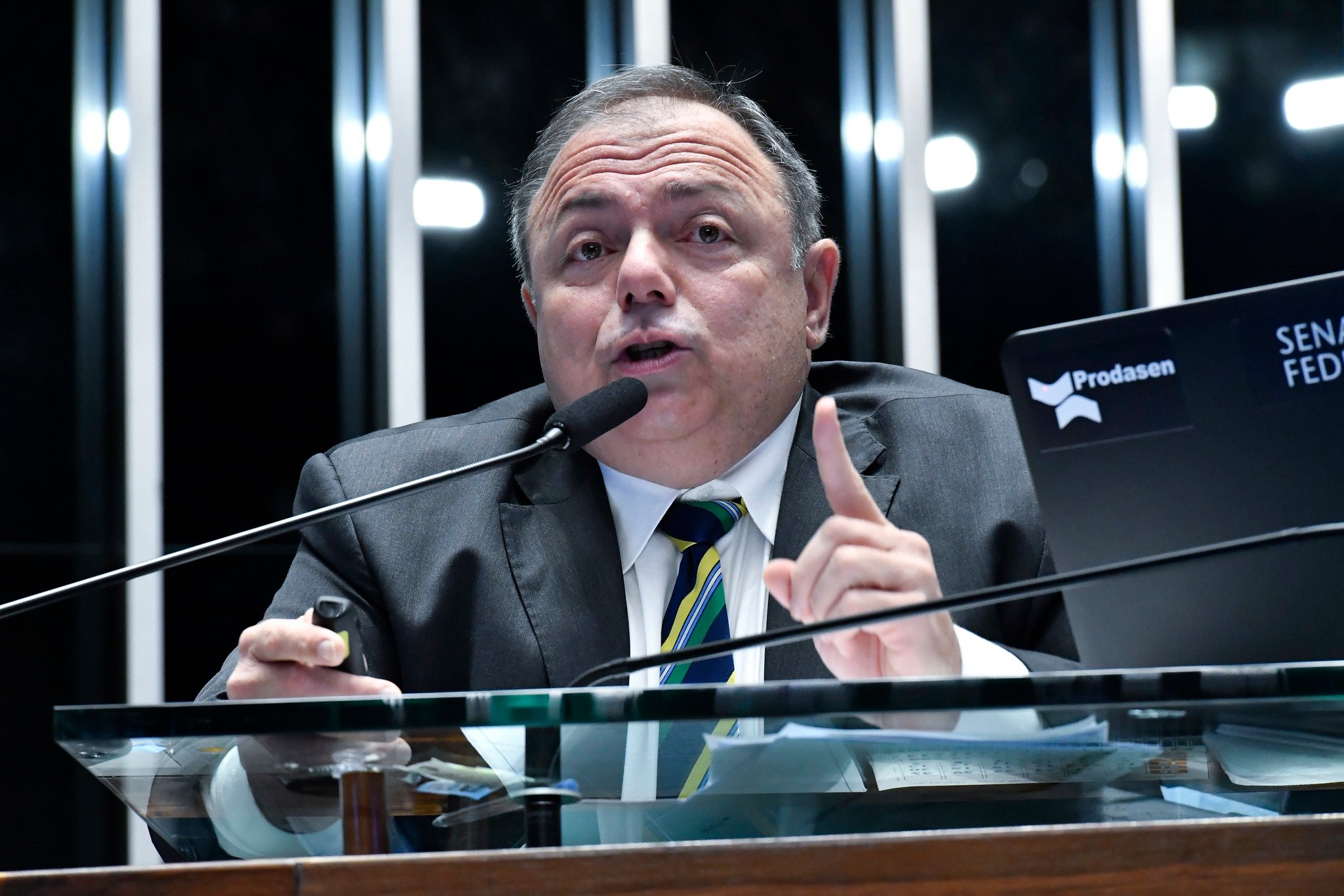 Ministro da Saúde, Eduardo Pazuello, em sessão do Senado [fotografo]Waldemir Barreto/Agência Senado[/fotografo]