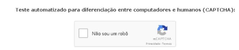 Exemplo de teste captcha para diferenciação de humanos e máquinas