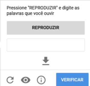 Exemplo de captcha auditivo