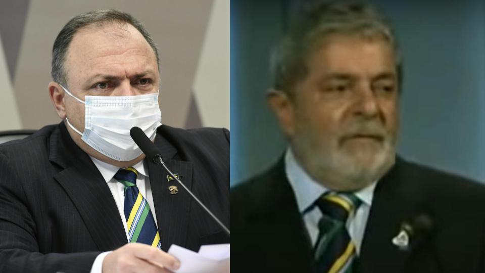 Ex-ministro da Saúde Eduardo Pazuello e ex-presidente Lula [fotografo] Jefferson Rudy/Agência Senado e Reprodução internet [/fotografo] 