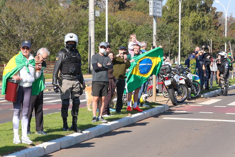 Manifestantes na motociata em Porto Alegre. Sábado (10/07). Foto: Reprodução/ Flickr Palácio do Planalto