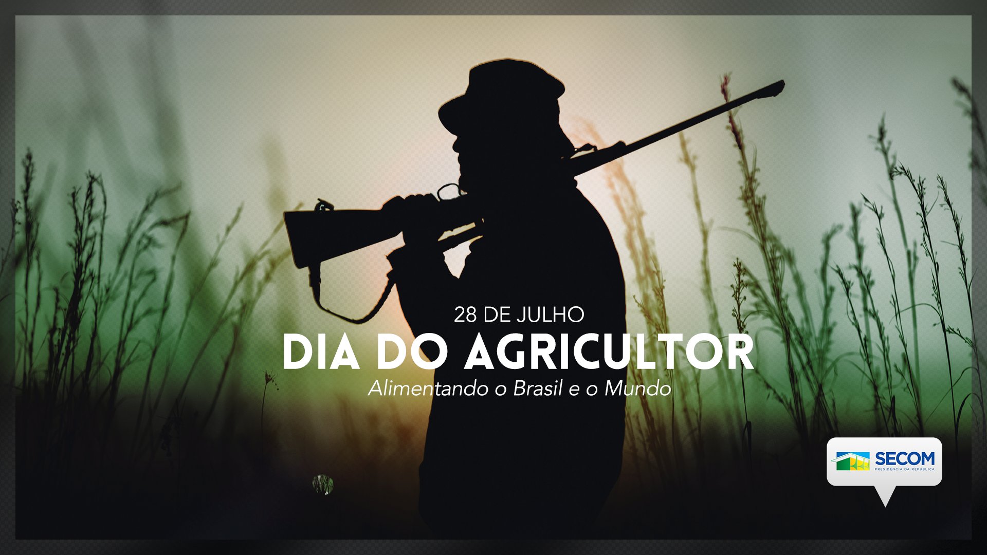 Secom celebra dia do agricultor com imagem de homem armado {fotografo] Reprodução Twitter Secom [/fotografo]