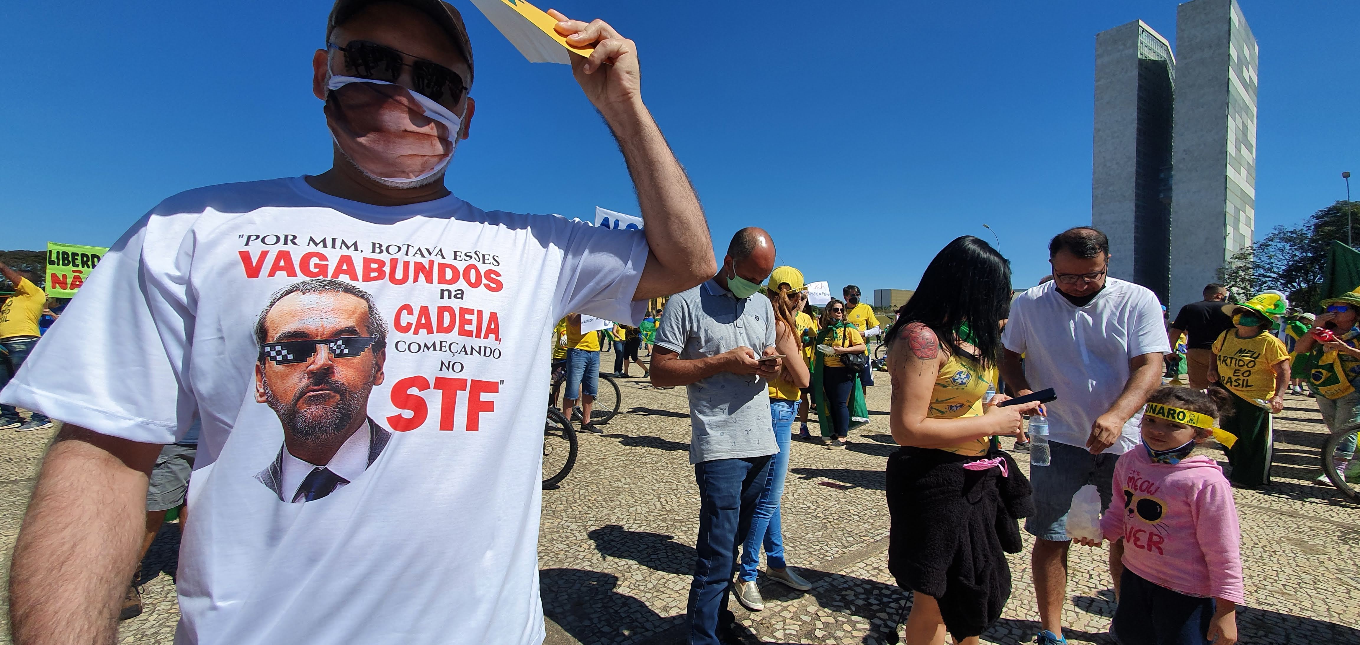 Manifestação contra o STF e em favor de Jair Bolsonaro, no mês de maio de 2020 [fotografo]Guilherme Mendes/Congresso em Foco[/fotografo]