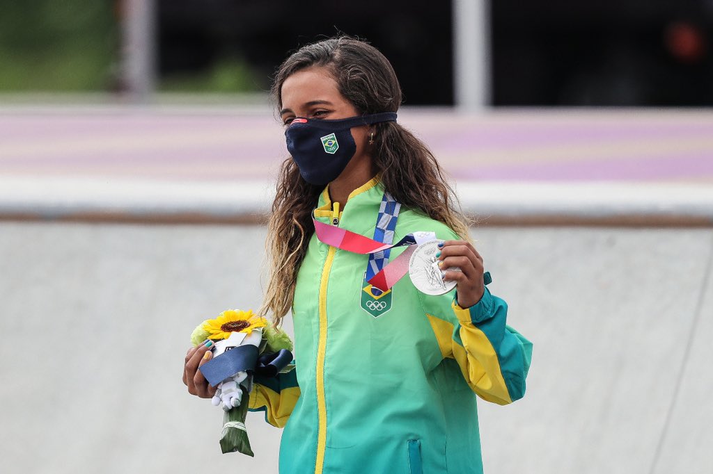 Rayssa Leal, medalha de prata nas Olimpíadas de Tóquio no skate [fotografo] Reprodução/Wander Roberto/COB [/fotografo]