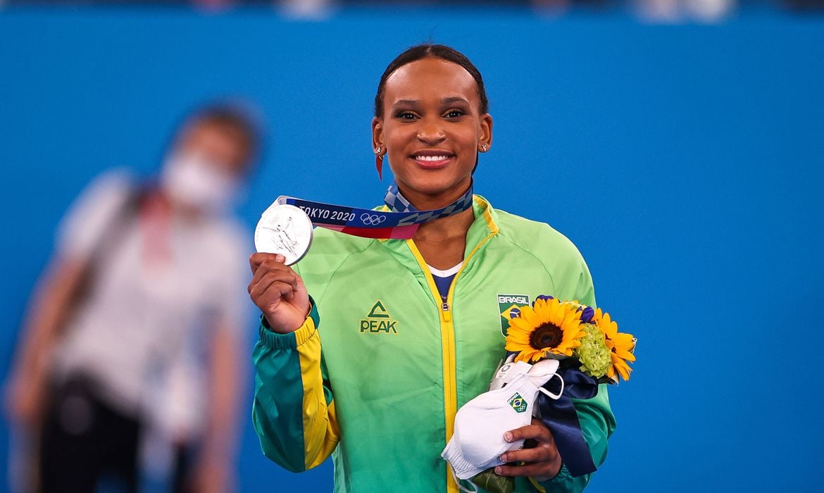 A ginasta brasileira Rebeca Andrade, ouro nas Olimpíadas de Tóquio [fotografo]Jonne Roriz/COB [/fotografo]