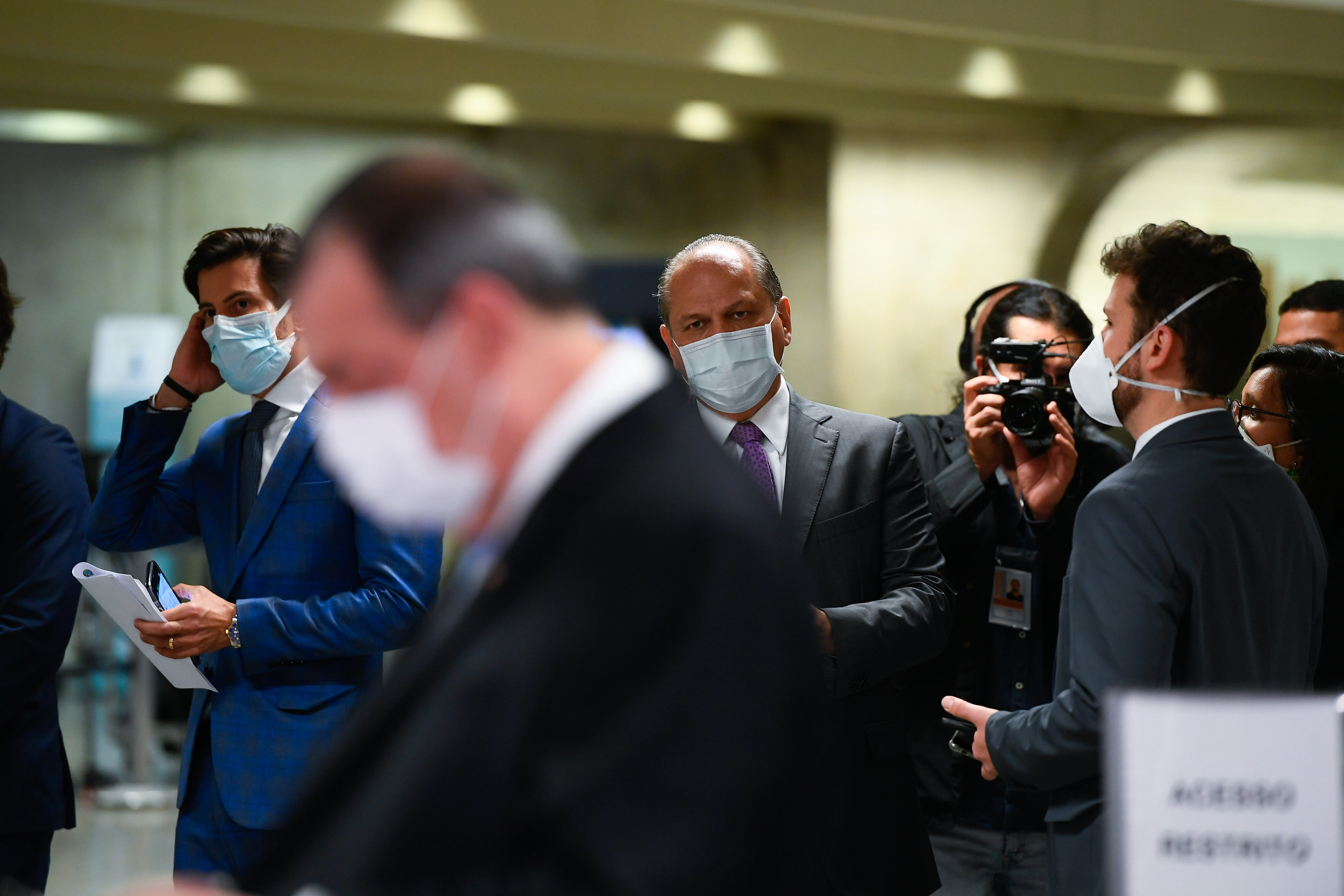 Ricardo Barros, em foco, acompanha coletiva de Omar Aziz [fotografo]Marcos Oliveira/Agência Senado[/fotografo]