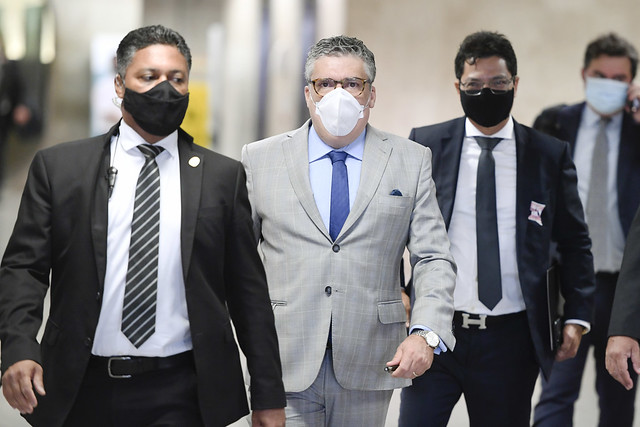 Diretor do FIB BanK, Roberto Pereira Ramos Júnior, em depoimento à CPI da Covid [fotografo] Edilson Rodrigues/Agência Senado [/fotografo]