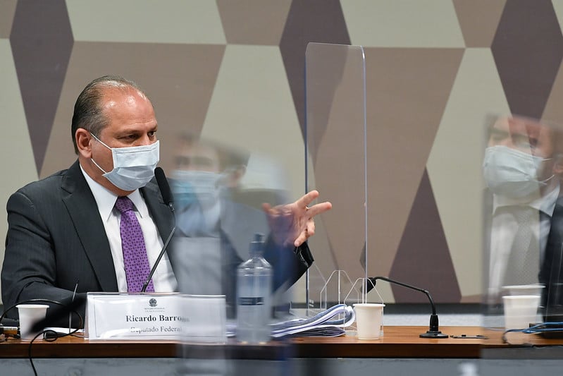 Senadores questionam ligação do líder do governo, Ricardo Barros, com empresário que faz intermediação para compra de vacina chinesa no Brasil[fotografo]Jefferson Rudy/Ag. Senado[/fotografo]