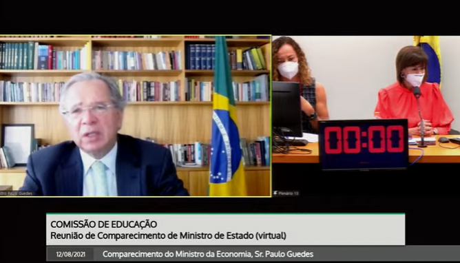 Paulo Guedes, em audiência da Comissão de Educação nesta quinta-feira