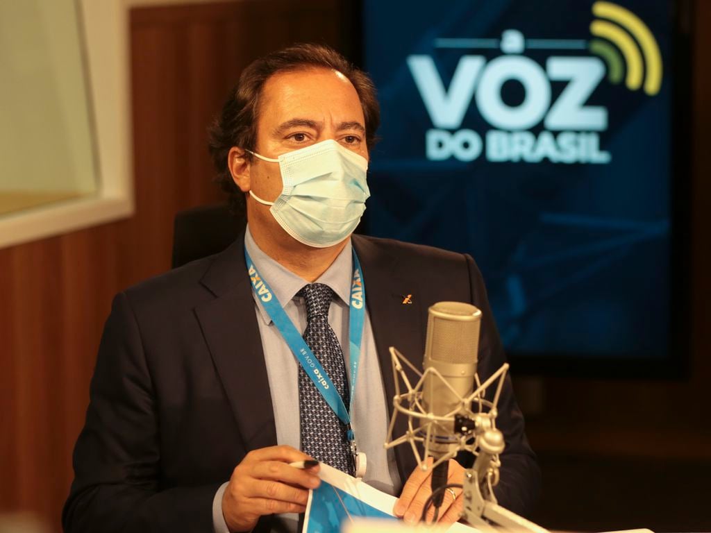 O presidente da Caixa Econômica Federal, Pedro Guimarães, durante participação do programa A Voz do Brasil [fotografo] Valter Campanato/Agência Brasil [/fotografo]
