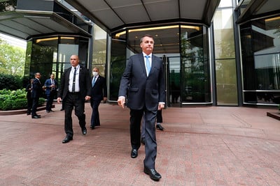 Jair Bolsonaro, após encontro com o primeiro-ministro do Reino Unido, Boris Johnson, em Nova York[fotografo] Alan Santos/PR [/fotografo]