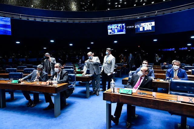 Plenário do Senado Federal durante sessão deliberativa ordinária semipresencial.  [fotografo]Waldemir Barreto/Agência Senado[/fotografo]