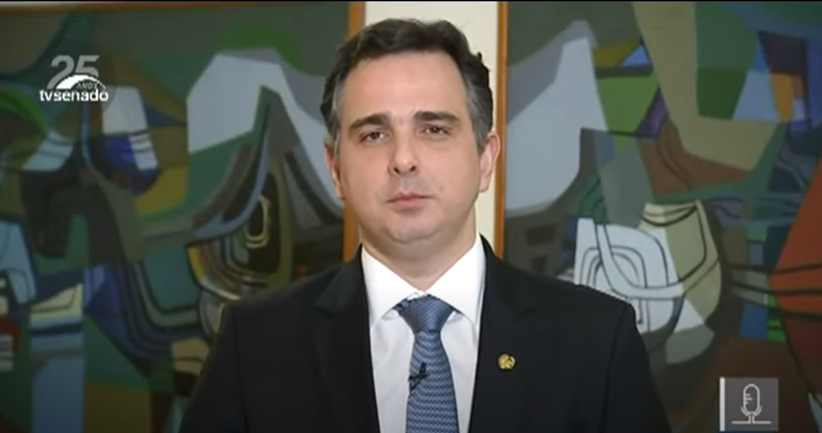 Com a morte do pai, Pacheco cancelou sua participação no encerramento da reunião do P20.  Foto: TV Senado