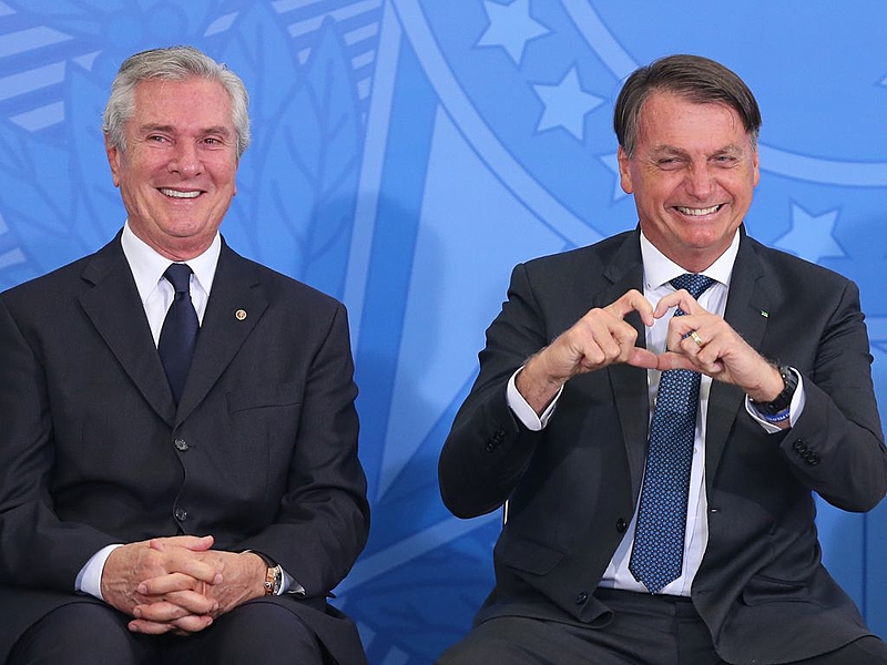 Collor e Bolsonaro na posse de Gilson Machado no Ministério do Turismo. Foto: Fábio Rodrigues Pozzebom/ABr