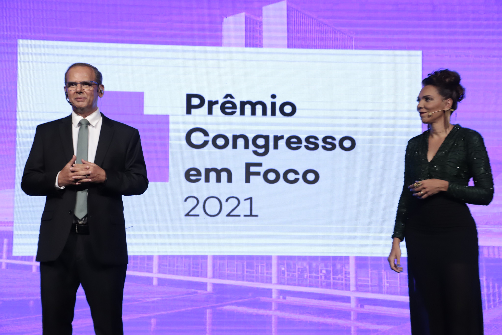 Cerimônia de entrega do Prêmio Congresso em Foco 2021. Foto: Paulo Negreiros