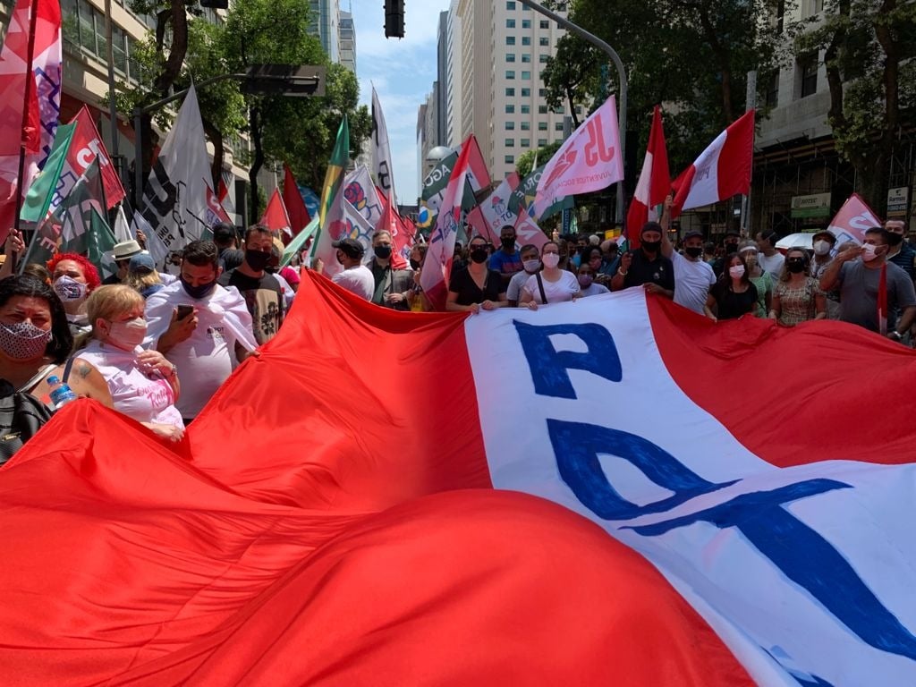 PDT em Manifestação no centro do Rio de Janeiro, outubro de 2021. Foto: PDT via Instagram