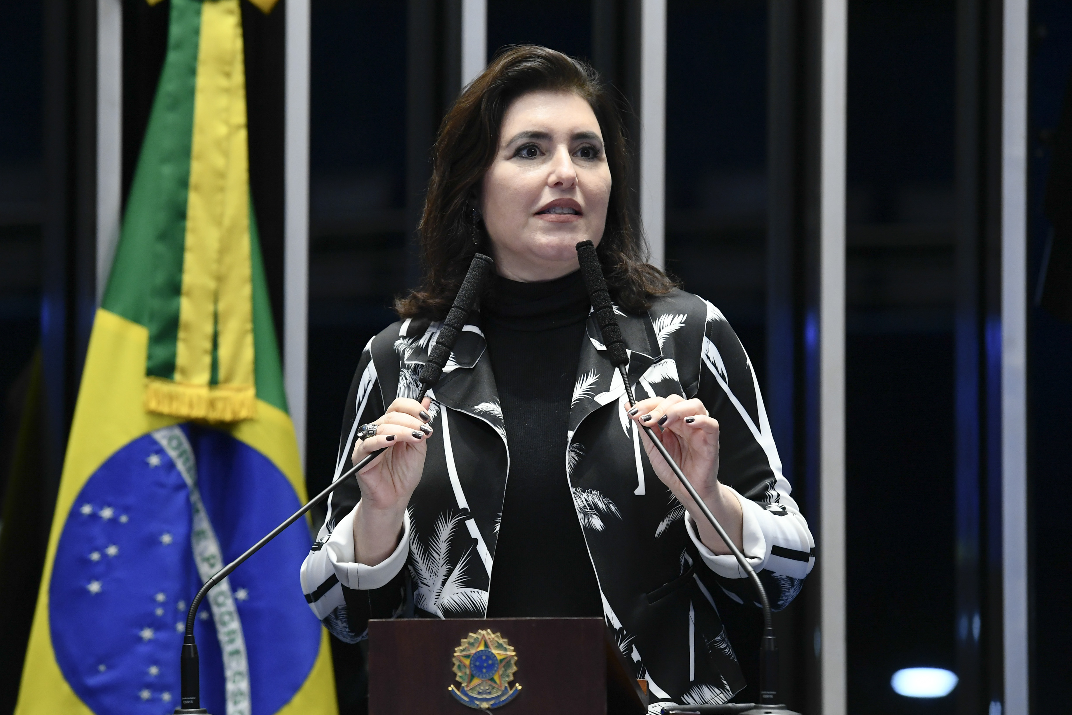 Pré-candidata à presidência, a senadora Simone Tebet afirmou que respeitará as definições da terceira via sobre uma candidatura única. Foto: Roque de Sá/Agência Senado