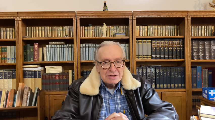 O polemista Olavo de Carvalho, em vídeo desta semana, já de volta aos EUA. Foto: Reprodução