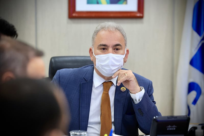 Queiroga, durante reunião no Ministério da Saúde. Foto: Walterson Rosa/MS