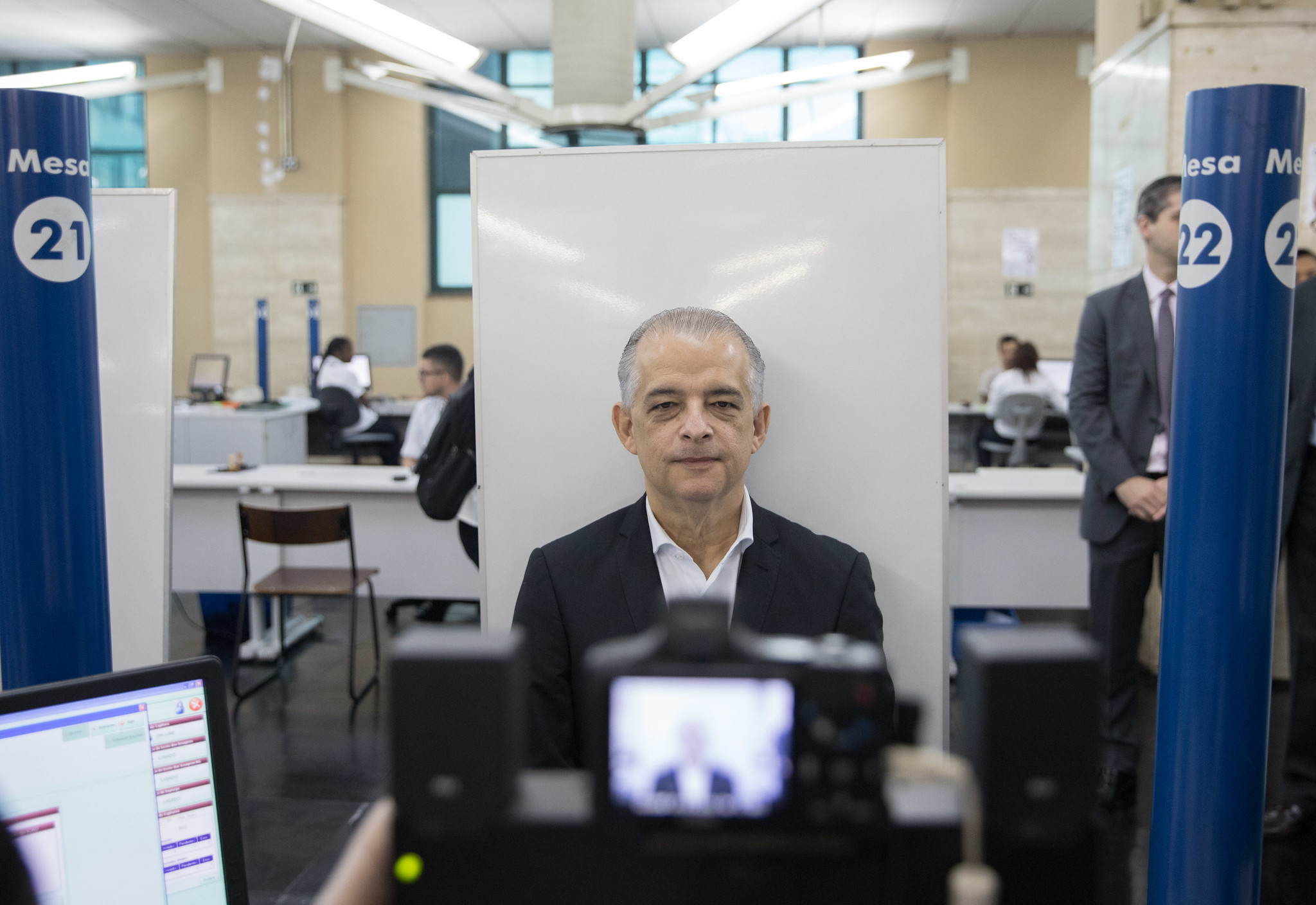 Márcio França, enquanto governador em São Paulo, em visita ao Poupatempo, em 2018. Local: São Paulo/SP Data: 30/07/2018. Foto: Governo do Estado de São Paulo