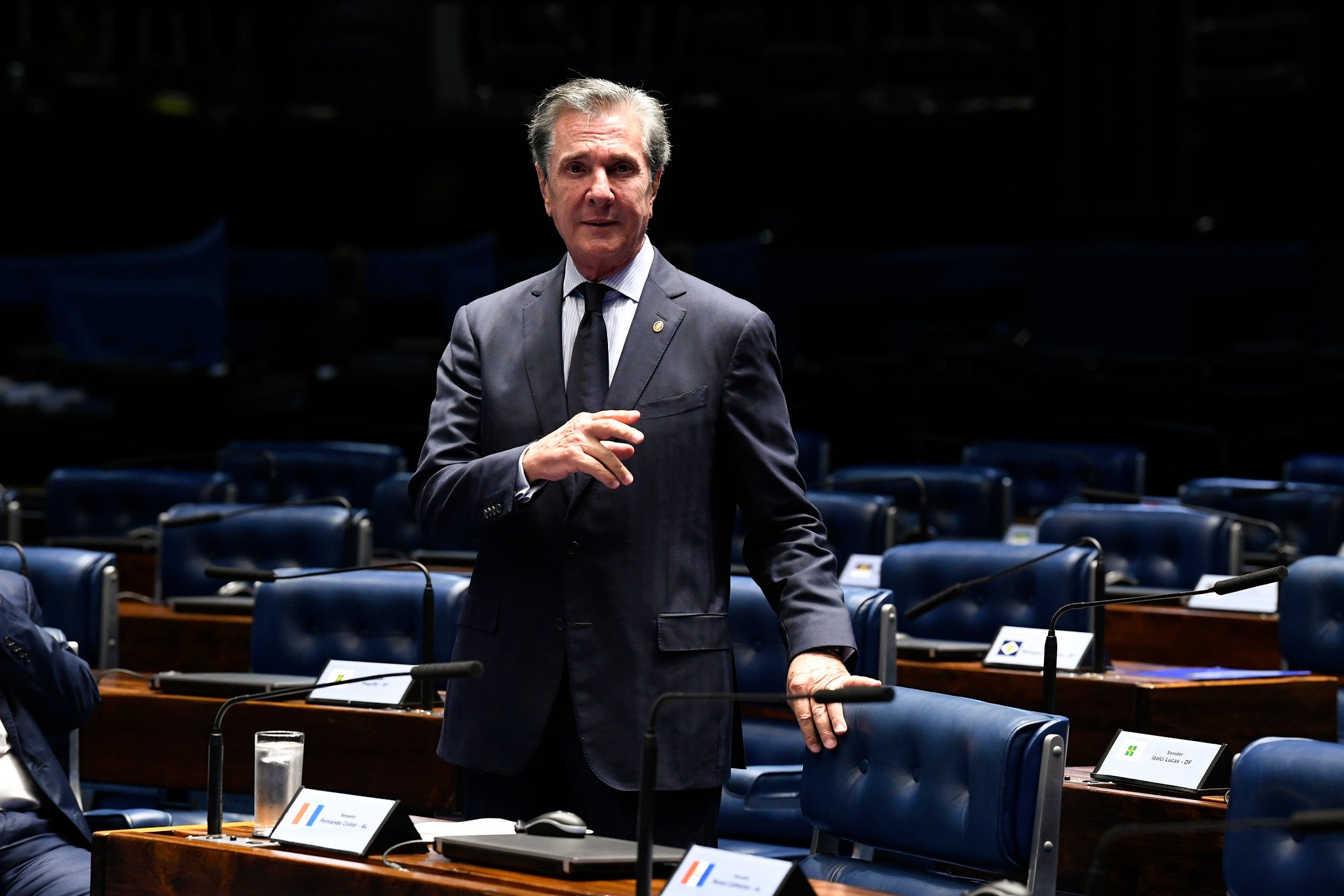 O senador Fernando Collor, em foto datada de antes da pandemia. Foto: Jefferson Rudy/Agência Senado