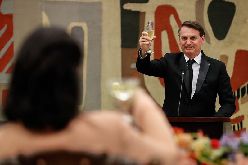 Presidente da República, Jair Bolsonaro durante jantar oferecido em homenagem aos Líderes do BRICS.
Foto: Alan Santos/PR