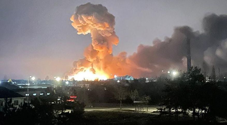 bombardeio na cidade de Kiev, na Ucrânia, começou às 5h da madrugada desta quinta. Governo local pede envio de armas e combustível. Foto reprodução/gabinete do presidente da Ucrânia