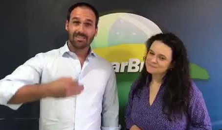 Eduardo Bolsonaro e Janaina Paschoal. Foto: Reprodução